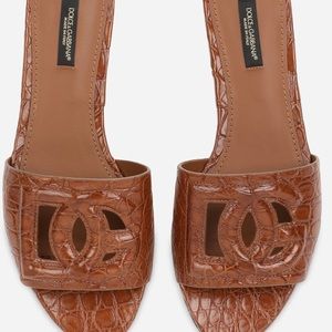 Dolce & Gabbana crocodile slides Sz40 NIB